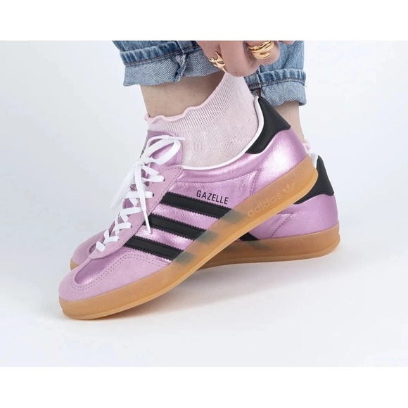 adidas Shoes - Adidas Gazelle Indoor Women's Size 5.5 Bliss Lilac Pink Black Shoes JS1406  NEW
